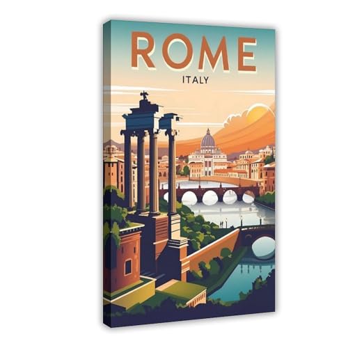 Toile de Rome grand format pour s'évader depuis sa chambre à coucher