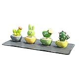 FAVOMOTO 1 Set Cactus Car Decoration Spring Shaking Head Toy Bobbleheads Plant Flower Potted Figures...