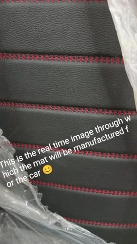 Image of MINANSH 9D Car Floor Mats Compatible with Baleno, Black /Red