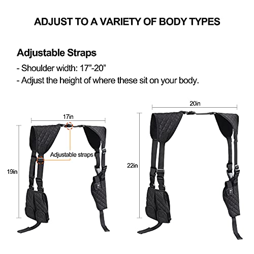 Kosibate Shoulder Holster, Gun Holster For Glock 19 17, 40 S&W, 9Mm, 1911, Revolver Concealed Carry Handgun Holster(Black) #TOP4