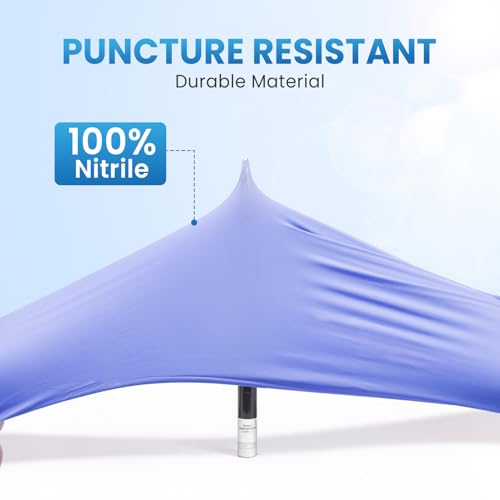 Borje Nitrile Gloves Large, 100 Count Disposable Gloves, Iris Blue, Latex-Free Powder-Free, Medical Exam, Food Safe, Cleaning, Cooking