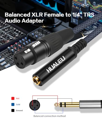 Pack 2 cables XLR a 1/4 con transmision balanceada sin interferencias de 30 cm 4