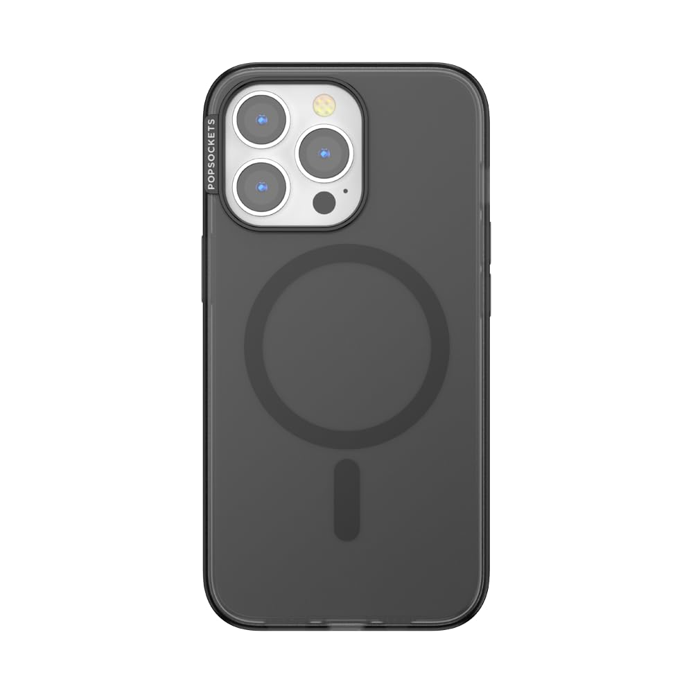 PopSockets iPhone 13 Pro Phone Case with MagSafe- Black Transluscent