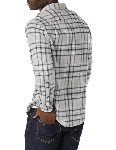 Image of Amazon Essentials Men's Regular Fit Long-Sleeve Flannel Shirt, Soft Brushed Cotton, Lightweight yet Warm