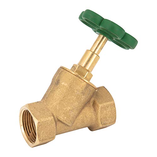 Preisvergleich Produktbild 1" Schrägsitzventil aus Messing mit Handrad, hochwertiges Design, beidseitiges Innengewinde, leichter Schließmechanismus idealer Absperrhahn für Industrie, Gewerbe und Haushalt.