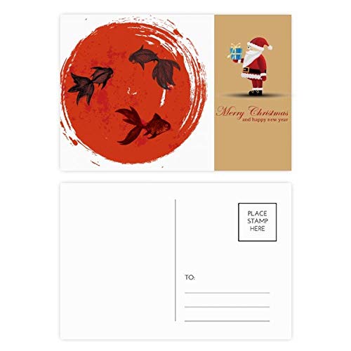 Cartes postales Père Noël rouge japonais pour vos correspondances d'hiver