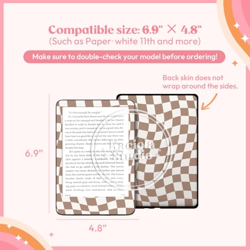 Image of KACIOLA STUDIO 24PCS Warm Color Skin Set for E-Reader, and 4PCS Type C Charms /50PCS Scrapbook Stickers for Clear Case, 6.9 inchx4.8 inch Skin Front and Back Decal for Paper White 11th (Warm)