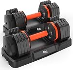 UKEEP Ensemble de sonnettes réglables, 5LB à 25LB Des embrouillements, 15LB à 55LB, Poignée antidérapante pour gymnastique domestique