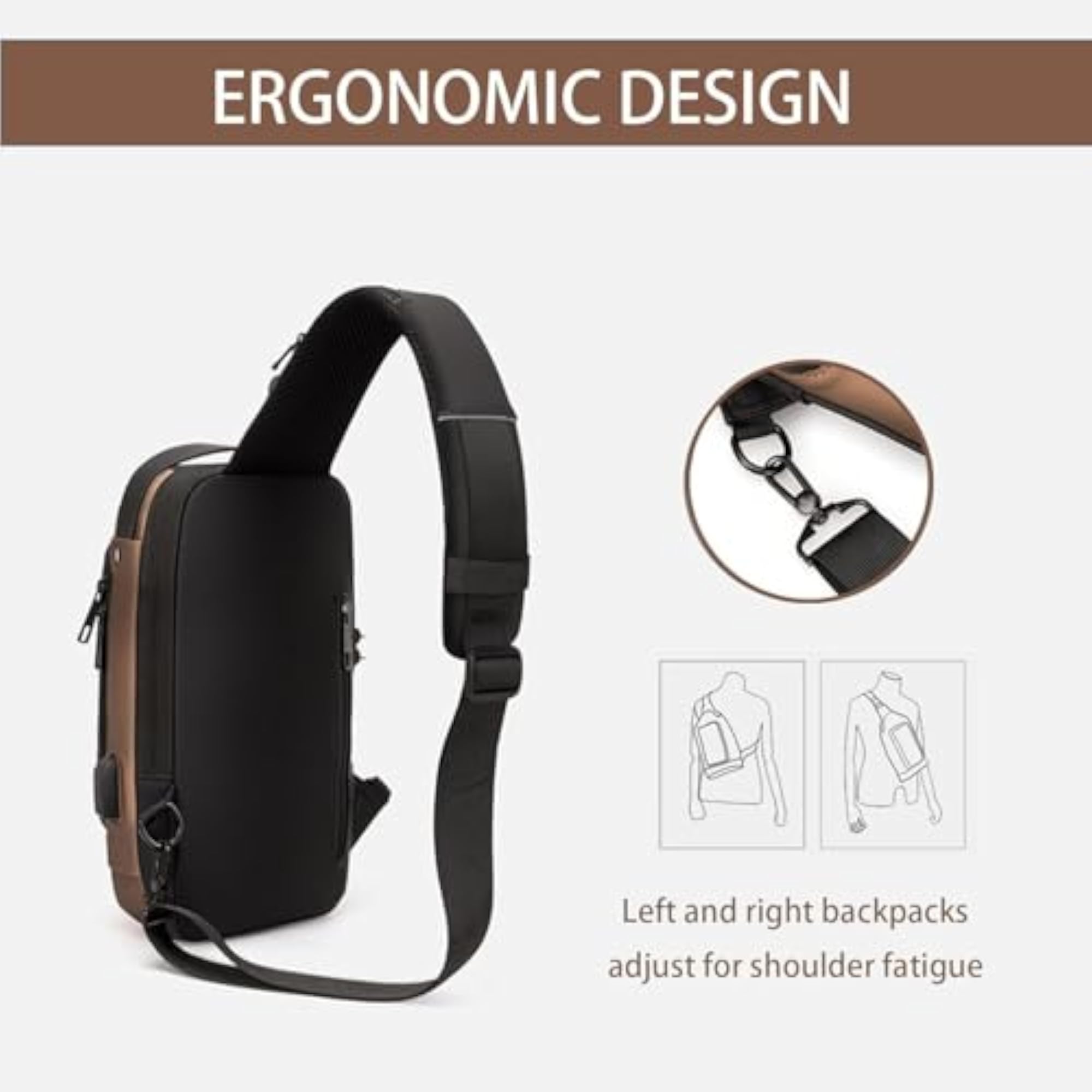 Chest Bag with Digital Lock, Stylish Design