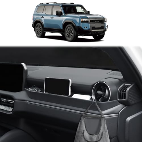VLSDJ The co-Pilot Silicone Storage Box is Suitable for 2024-2026 Toyota Land Cruiser 250 1958 Prado Center Console Silicone Non-Slip Tray Interior Modification Land Cruiser 2026 Accessories (Black)