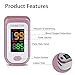 Pulse Oximeter Fingertip, Blood Oxygen Saturation Monitor with Large LED Display, Heart Rate Monitor for Adults, Fingertip Pulse Oximetr, with Lanyard (Rose Gold)