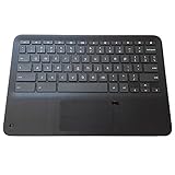 LTPRPTS Replacement Laptop Upper Case Palmrest Keyboard Touchpad Assembly Part Non-WFC for HP Chromebook X360 11 G3 EE L92215-001 Black