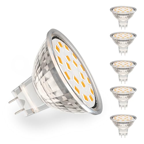 RuLEDne MR11 LED Bulbs, GU4 Bi-Pin Base ACDC 12V 3W (Equivalent to 25W 30W Halogen Light Bulbs) Warm White 2700K