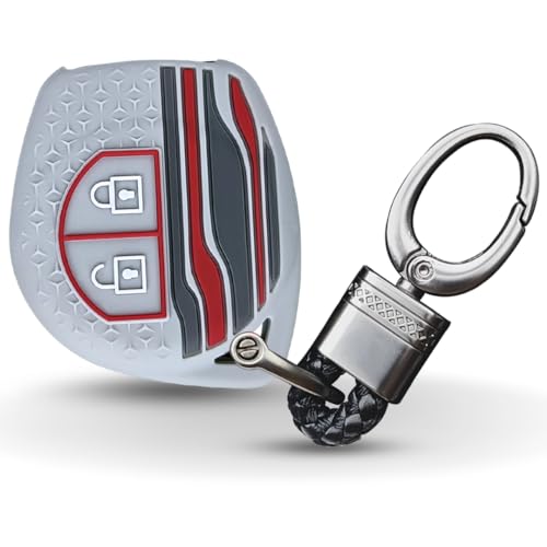 Image of Keycept Tristar Key Cover for Suzuki Swift, Dzire, Ertiga, Baleno, Grand Vitara, Celerio, WagonR, Brezza, Scross, Fronx, Jimny, Ignis (2 Button Remote Key )(Type 4, Grey)