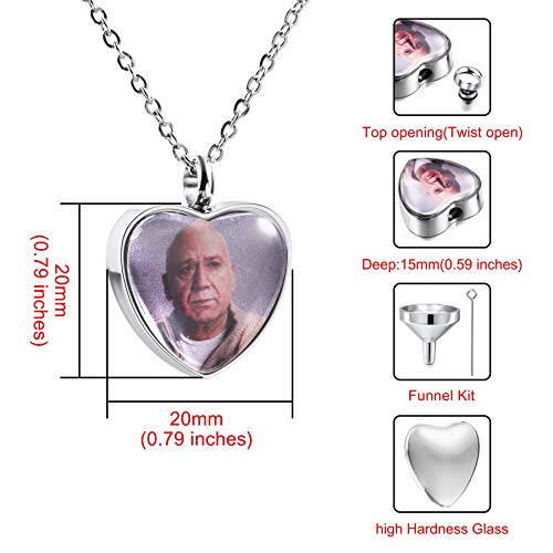 MeMeDIY Personalized Angel Wing Pendant Heart Urn Necklace Engraving Photo/Name for Men Women with Birthstone Stainless Steel Pet Human Ashes Holder Memorial Keepsake Cremation Funnel Kit2