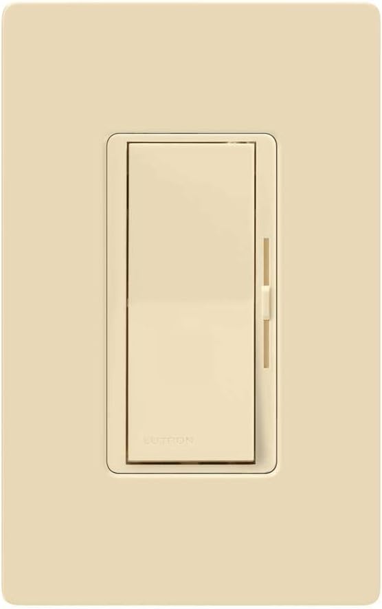 Lutron Diva LED+ Dimmer for Dimmable LED, Halogen and Incandescent Bulbs with Wallplate | 150W/Single-Pole or 3-Way | DVWCL-153PH-IV | Ivory