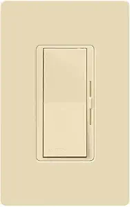 Lutron Diva LED+ Dimmer for Dimmable LED, Halogen and Incandescent Bulbs with Wallplate | 150W/Single-Pole or 3-Way | DVWCL-153PH-IV | Ivory