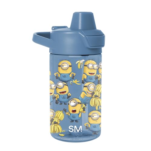 Simple Modern Minions Despicable Me Kids Tritan Plastic Summit Water Bottle | 12 oz BPA-Free Cup with Covered Leak Proof Straw Lid for Boys Girls Toddlers | Unite