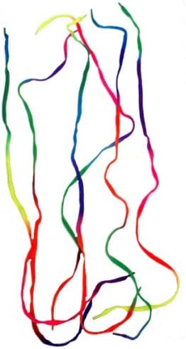 24 x Pairs RAINBOW Colour Shoelaces - Bright Coloured Neon Flat Laces 90cm