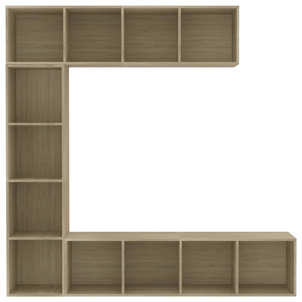 Set libreria mobile TV 3 pezzi, rovere Sonoma 180 x 30 x 180 cm