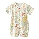 gurcooc Baby Jungen Mädchen Strampler Neugeborene Kurzarm Bodysuit Cartoon Sommer Floral Jumpsuit Onesie Outfit Set, 0-18 Monate