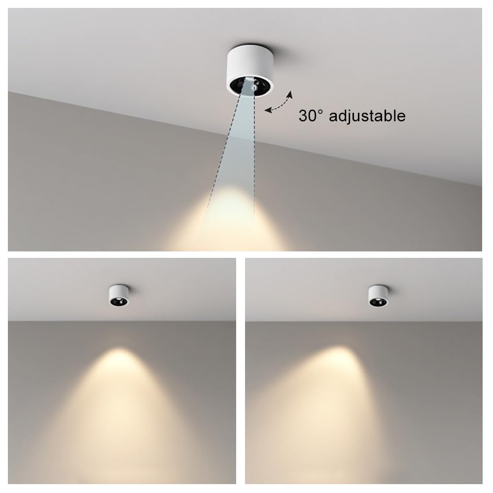 Faretti da incasso, faretti da soffitto, faretti da soffitto a LED, faretti da incasso da superficie, faretti da 15 W, faretti direzionali in alluminio for interni, for esposizione, soggiorno, camera