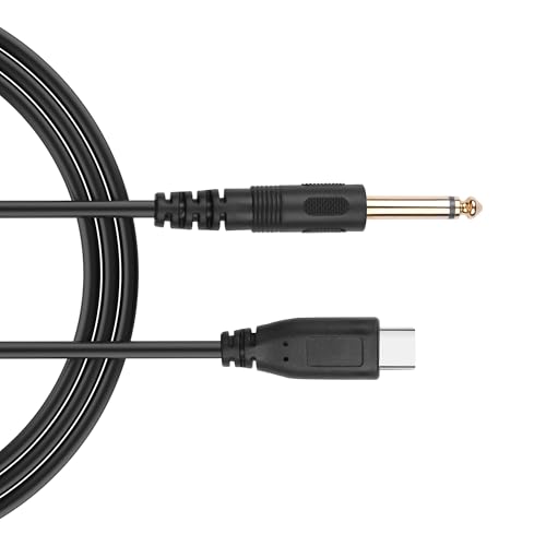JSADZKJ 3.28FT USB C to 1/4 inch TS Audio Cable for Smartphone Tablet, Laptop, Electric Guitar and More