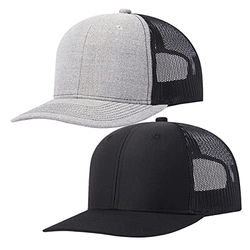 Image of Quanhaigou Trucker Hat - Mesh Snap Back - Unisex Adjustable Baseball Cap - Outdoor Hats for Men Women