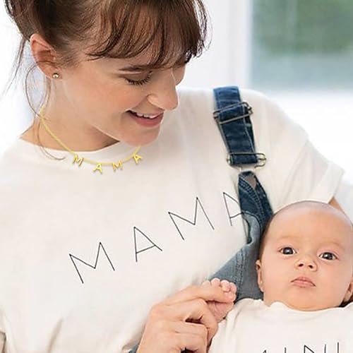 SmileBelle Mama Necklace as New Mom Gifts, Mom to Be Gift as First Time Mommy Gifts Mother Necklace as Pregnancy Gift for Expecting Mommy Mama to Be Jewelry as New Mam After Birth2