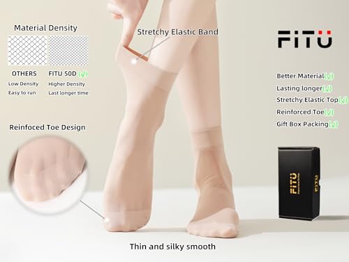 Image of Women's 10-12 Pairs Ankle High Sheer Nylon Socks