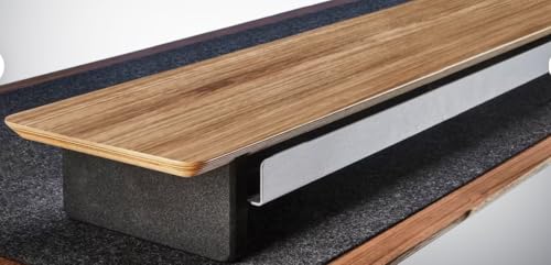 Image of Desk Shelf with Aluminum Under-Shelf | Single Monitor Riser | Office Desk Storage | Grovemade Inspired | DARK WALNUT | FULL UNDERSHELF | 147 cms