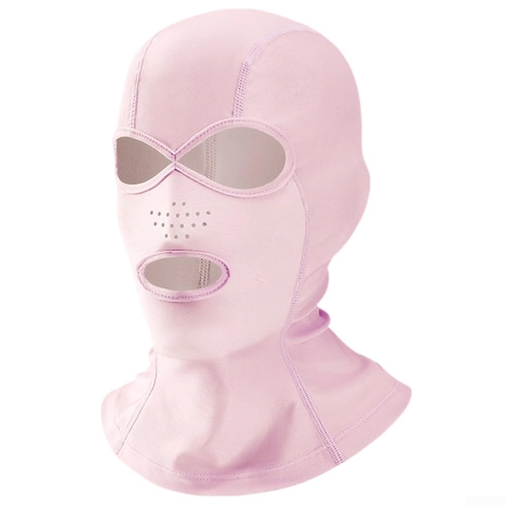 QuivyLivy Sunscreen Hood for Swimming, UPF50+ Diving Face Mask with Ergonomic Design, Seamless Water Sports Headgear for Men Women, Beach Surf Snorkel(pink)