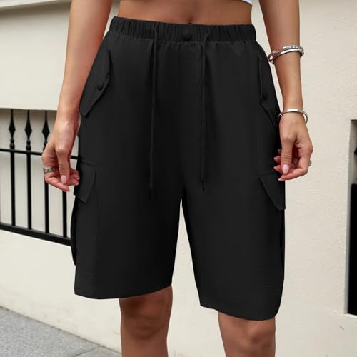 Short jogging femme anti frottement avec taille haute réglable et poches
