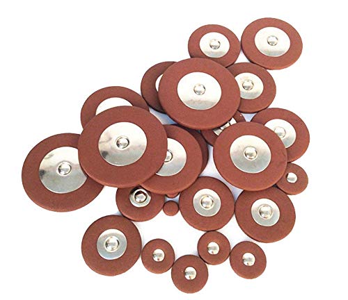 image for Jiayouy 25 Pieces Leather Pads Alto Sax Pads Replacement Set Saxophone