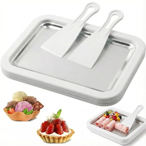 Rolled Ice Cream Maker, Diy Homemade Rolled Myfroroll Ice Cream Tray, At Home...