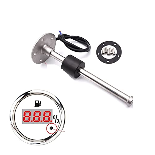 デジタル52mm燃料レベルゲージ警告灯オイルタンクインジケーターマリン燃料レベルセンサー125mm 150mm 200mm 250mm 400mm 500mm ボート車トラック用(150mm ws 0-190ohm)