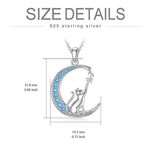Proess Mothers Day Gifts Cat Necklace Sterling Silver Cat With Girl Necklace Crystal Cat Jewelry Cat Gift For Women Girls And Cat Lovers (Cat) #TOP3