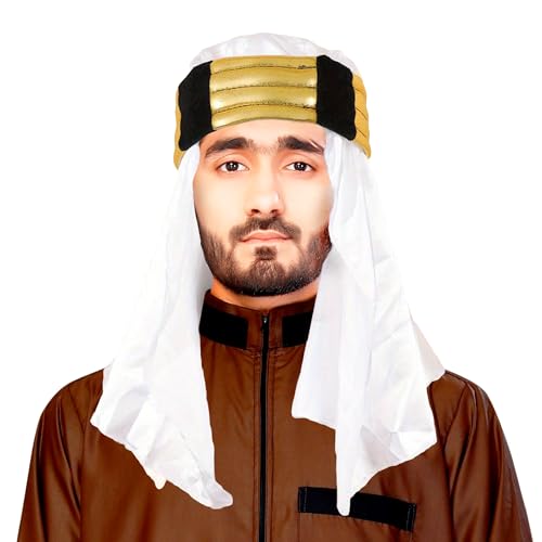 Egal árabe masculino Shemagh dorado para pastor y rey Faisal de adultos
