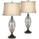 Liam Iron Twist Bronze Table Lamp Set of 2