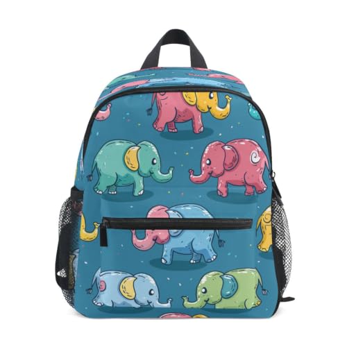 Sac à dos enfant éléphants colorés pour école maternelle et petite section