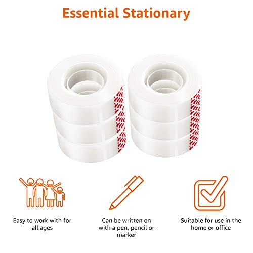 Image of Amazon Basics Matte Finish Tape, 6 Pack, 3 /4 inch Width x 1000 inch (27.8 yds) Length, Translucent