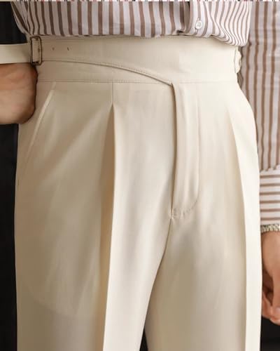 Men's High - Waisted Pleated Trousers: Modern & Comfortable Dress Pants for Men2