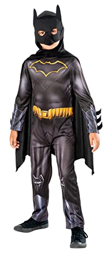 Rubies Costume Batman per bambini, Green Collection, costume sostenibile, tuta con mantello e maschera, ufficiale DC Comics per Halloween, Carnevale, Natale e compleanno, taglia 9-10 anni (134-140 cm)