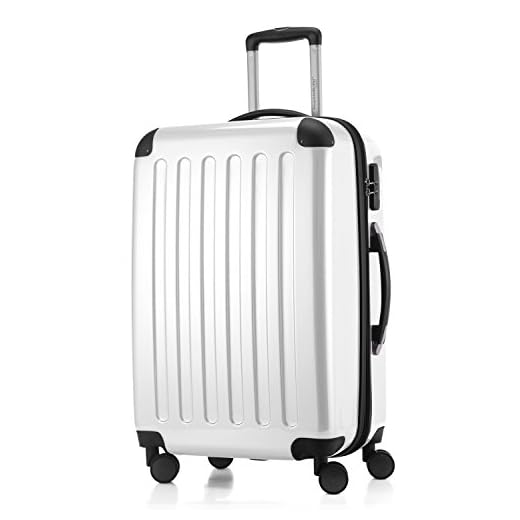 HAUPTSTADTKOFFER - Alex - Bagage Rigide Valise Moyenne, Trolley avec 4 Roues multidirectionnelles, 65 cm, 74 litres, Blanc