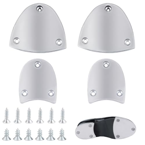 AHANDMAKER Metal Heel Plates for Shoes, 4Pcs Sole Heel Guard Repair Pads with Screws, Heel...