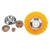 Nylon Wire Rotary Brush Grass Weeds Brush Cutting Head Weeds Mower Parts Tool Universal Replacement Trimmer Wire Head for Paving Stone Pavement , with Accessories