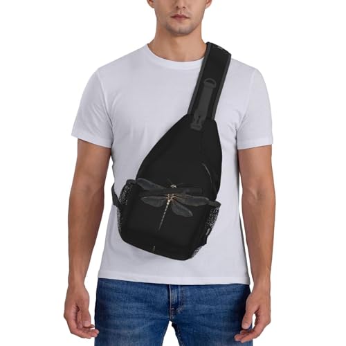 Mochila bandolera negra Dragonfly para senderismo y viaje miniatura 7