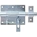Produktbild Alberts 863272 Bolzen-Schlossriegel | mit befestigter Schlaufe | galvanisch blau verzinkt | Platte 90 x 73 mm | Bolzen-Ø 13,5 mm | Gesamtlänge 130 mm | 10er Set