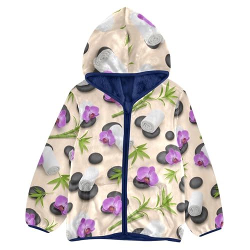 CHIFIGNO Black Spa Stones Boy Thick Comfy Fleece Outerwear Jackets with Polar Fleece Lining 3T