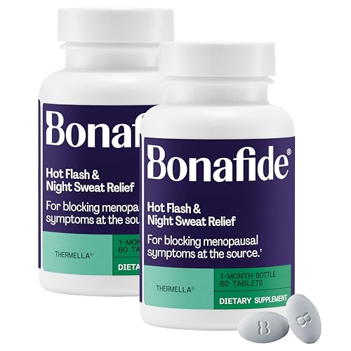 Bonafide Targeted Menopause Support for Hot Flash & Night Sweat Relief Thermella Hormone-Free Clinically Studied Formula with a Blend of Curcumin Green Tea & Spirulina Extracts 2-Month Supply